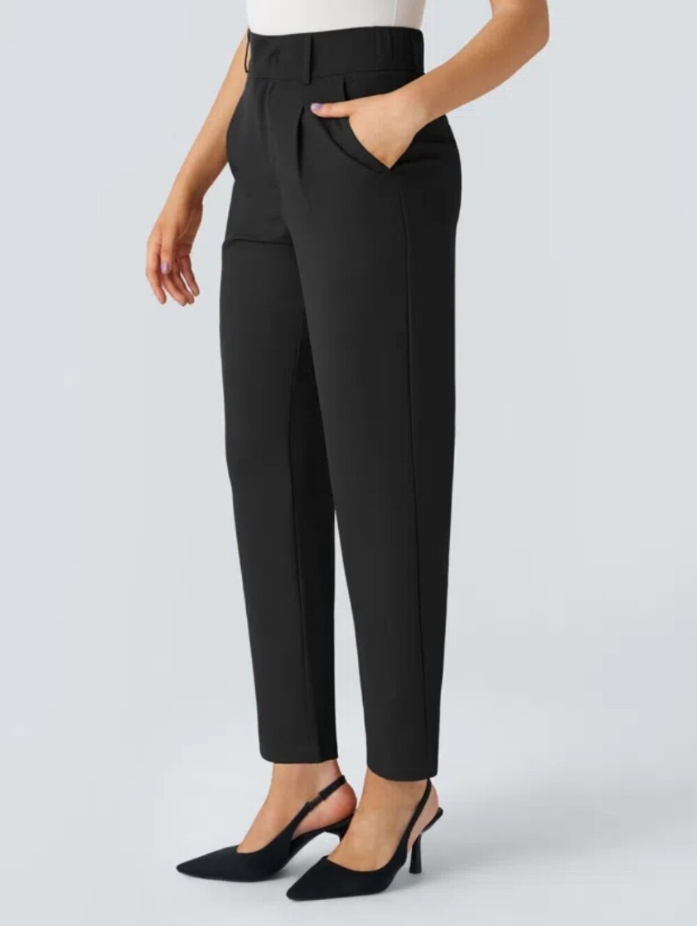 NWT Halara High Waisted Pocket Solid Work Tapered Pants